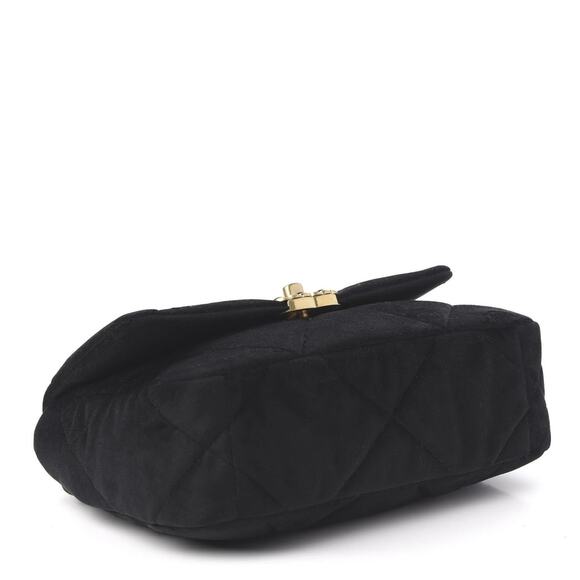 CHANEL 19 Medium Black Velvet Flap Bag Crossbody Shoulder Bag Mixed Hardware - Picture 4 of 9